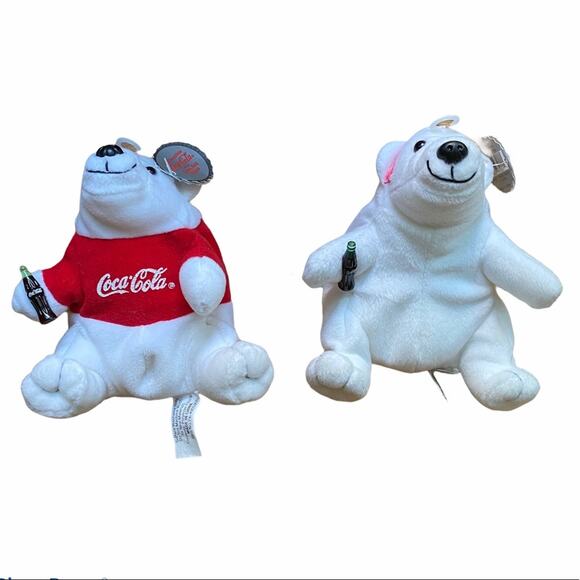 Coca Cola #0110 and #0112 2-ct Polar Bears Plush - Picture 2 of 5